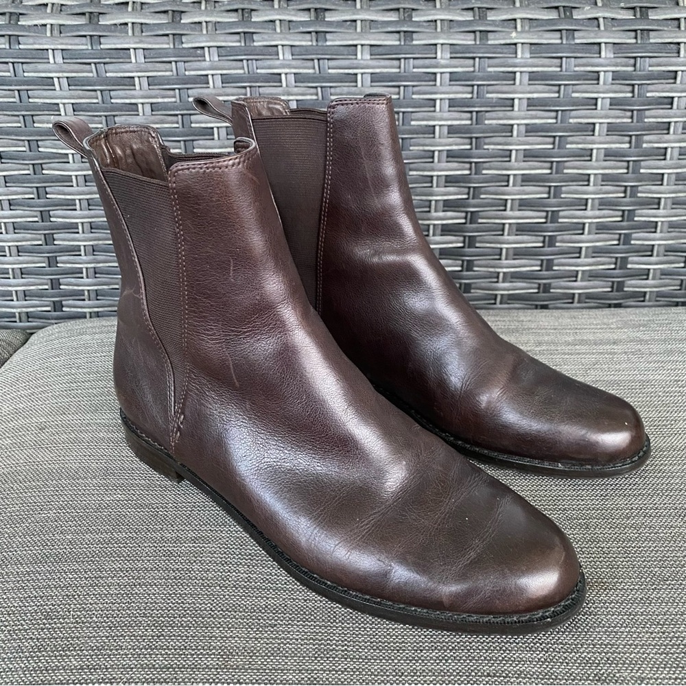 Via Spiga Dark Brown Leather Chelsea Boots (Size 8,5 US)